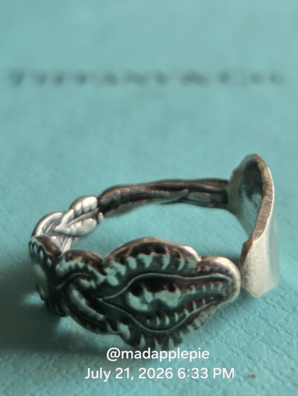 1899 Tiffany & Co. Ailanthus Spoon Ring In Sterling Silver Salt Spoon Luxury #95